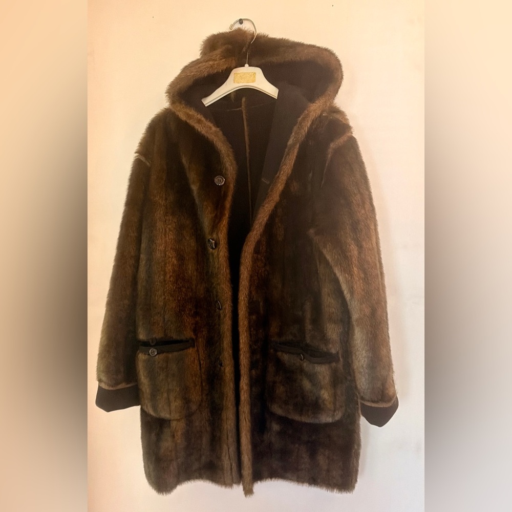 Vintage Coat Warm Two Styles  Reversible